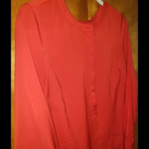J. Crew Silky Soft Red Polyester Blouse - Picture 3 of 5